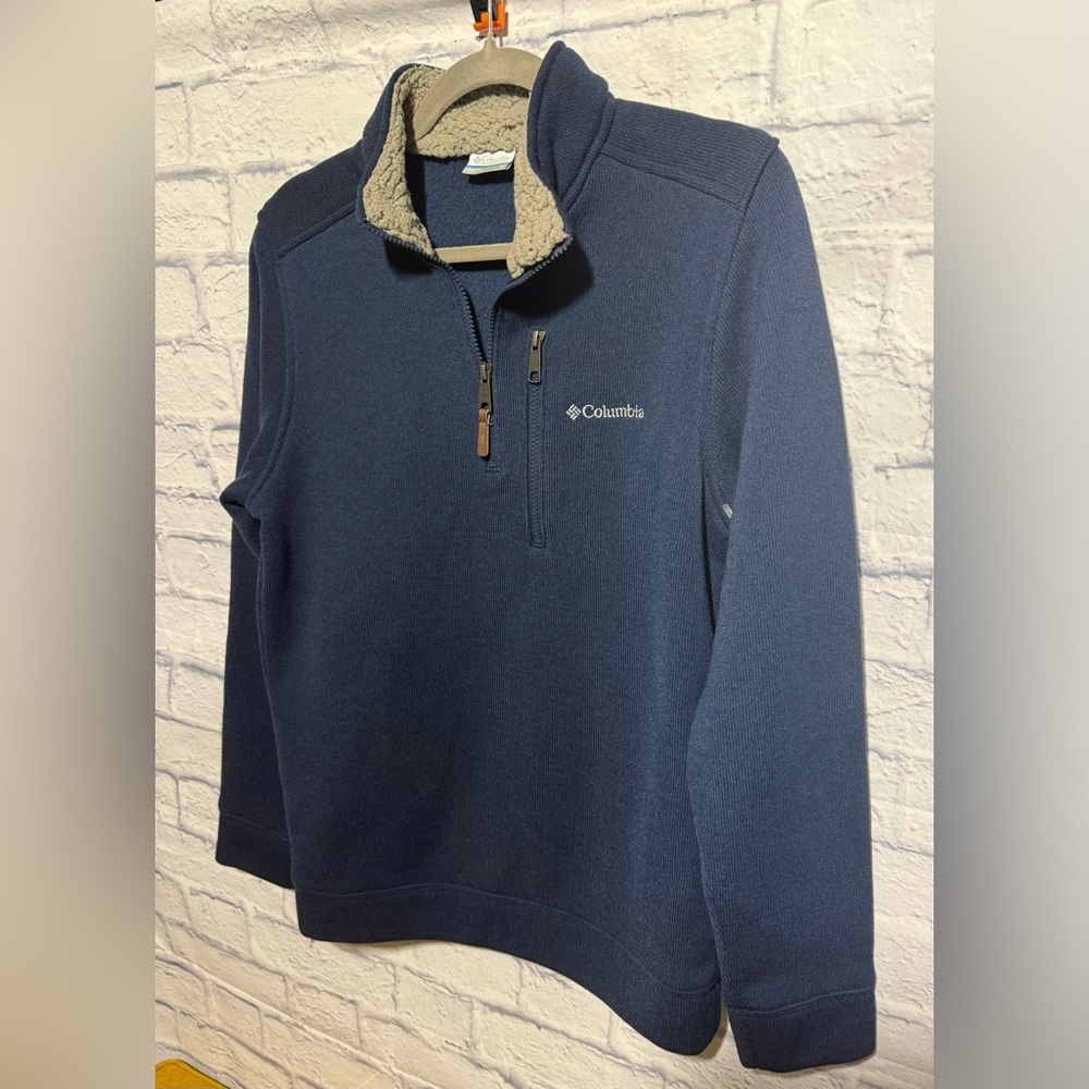 Men’s Columbia Terpin Point III Sweater Fleece Half-Zip Pullover, Navy, Small - Picture 3 of 5